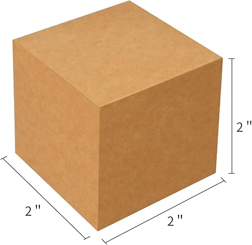 Miniatura 5 de DOYIDE Paquete de 50 cajas de regalo pequeñas, cajas de regalo de 2 x 2 x 2 pulgadas, cajas de regalo de papel marrón con tapas para regalos,