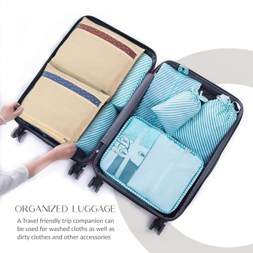 Image of VEDANTIKA Cotton Saree Covers for Storage Pack of 24 Big Size 16x14 Inch Saree Bags with Zip Transparent Mesh Window Saree Organizer for Wardrobe Clothes Storage Bags - Beige