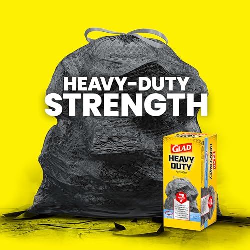 Image of Glad Large 30 Gallon Trash Bags, Clorox Mountain Air Heavy Duty Garbage Bags, Forceflex with Drawstring, 25 Count (Packaging May Vary) (Pack of 6)