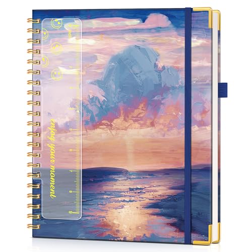 Carnet à spirales grand format A4 avec couverture rigide et papier ligné 100g/m2 pour adulte
