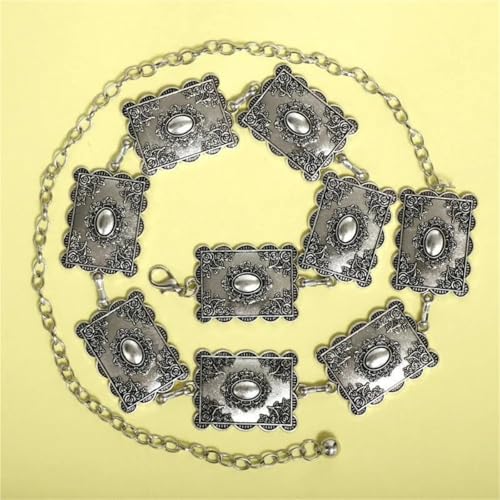 3Pcs Western Metal Concho Belt for Women Metal Concho Chain Belts Cowgirl Belt Country Concert Outfit2