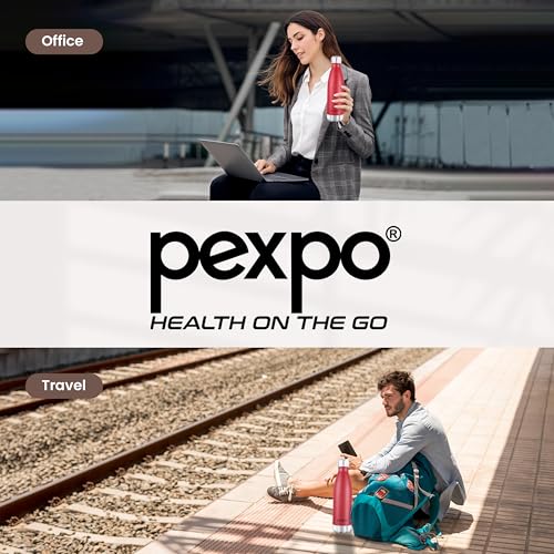 Image of Go24 pexpo Water Bottle 500ml | Hot and Cold Flask | ISI Certified Steel Bottle | 3 Layer Insulation | Leakproof | for Home, Office | 2-Year Warranty |Electro| Crimson Red