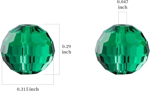 Miniatura 3 de FZH - 200 cuentas redondas de cristal de 0.315 pulgadas para la fabricación de joyas, cuentas de cristal Rondelle facetadas, cuentas de cristal para