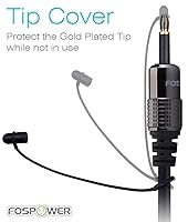 Vista 4 de FosPower 24K chapado en oro Toslink para Mini Toslink Digital Optical S PDIF, cable de audio con conectores de metal y chaleco antideslizante