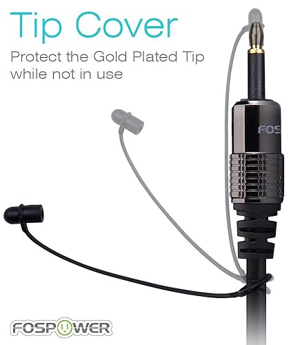 Miniatura 4 de FosPower 24K chapado en oro Toslink para Mini Toslink Digital Optical S  PDIF, cable de audio con conectores de metal y chaleco antideslizante de