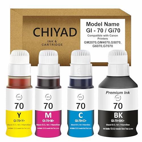 Image of GI-70 Refill Ink Compatible for Canon PIXMA G1020, G2020, G2021, G2060, G3020, G3021, G3060 Printers (GI-70 Ink Set)