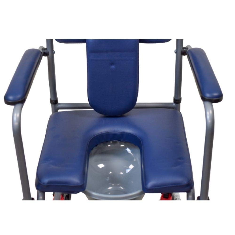 Sedia Comoda WC Imbottita con Rotelle Vaso rimovibile per Disabili e Anziani -Termigea - SE3