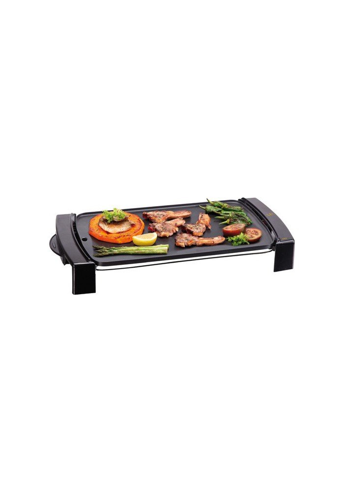 Jata - Plancha Cocina Gr204, 2200W, 45X25, Antiadeherente, Termostato, Apta Lavavajillas, Toque Frio, Bandeja Salsera. Negro.