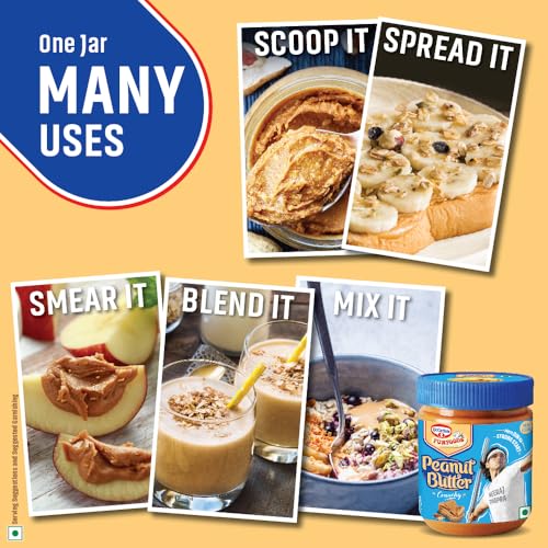 Image of Dr. Oetker FunFoods Peanut Butter Crunchy,750G|91% Roasted Peanuts|25% Protein per 100G|Source Of Vitamin E,B3 & B6|Nutty & Sweetened Nut Butter|Plant-Based Protein Spread (Pack of 3)