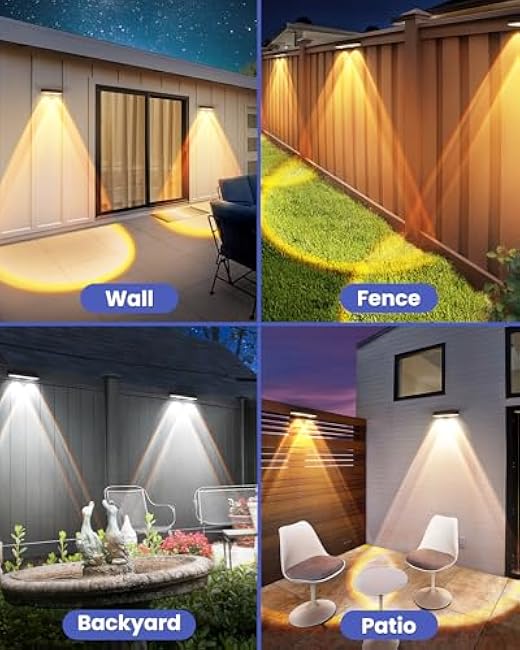 Solar Fence Lights 10 Pack Warm White Neutual White Cool White