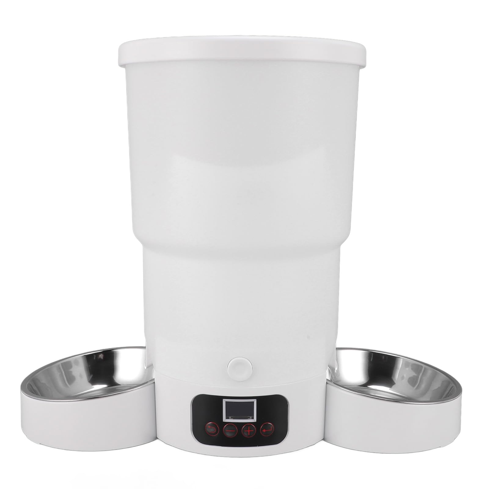 Comedero Automático para Gatos, Dispensador de Comida para Gatos de 5L con Control de Porciones y 2 Tazones de Acero Inoxidable, Soporta Doble Alimentación, Gran Capacidad