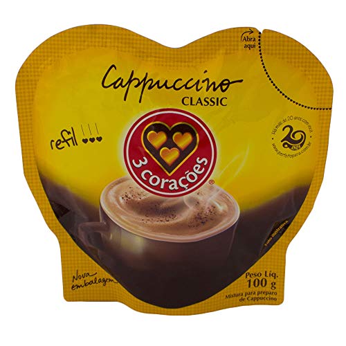 Cappuccino Classic Refil 3 Corações 100 Grams