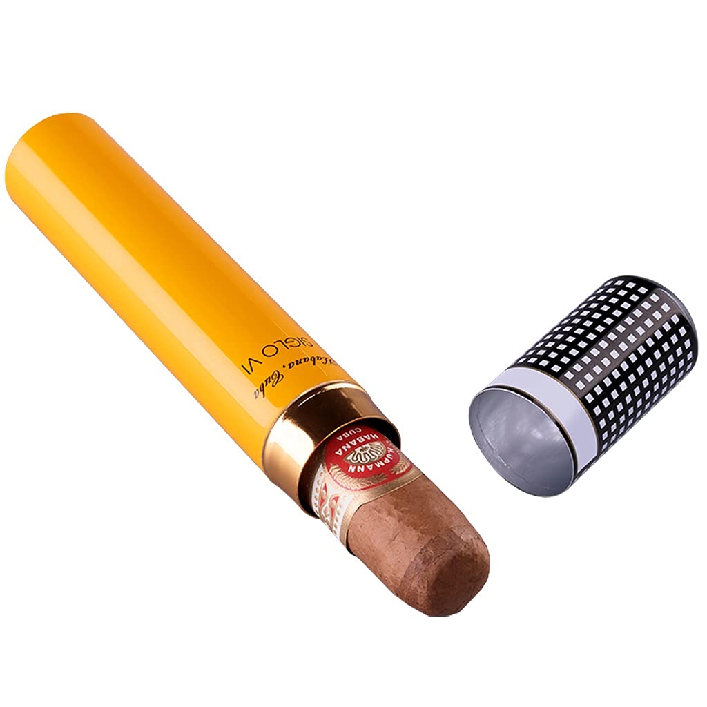 MRKU Scatole per sigari, umidificatori, Tubo umidificatore da Viaggio per sigari, Custodia Portatile per sigari Singoli, Porta sigari Tascabile in Acciaio Inossidabile, Uomo