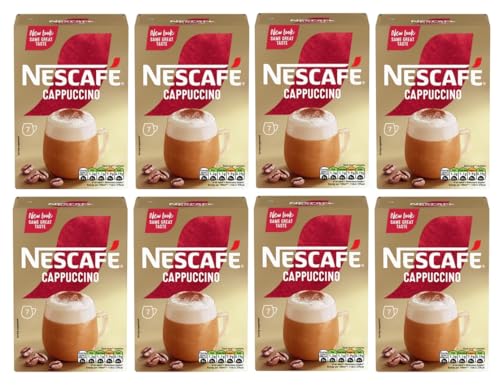 NESCAFÉ Cappuccino Instant Coffee Sachets x7 (Pack of 8, Total 56 Sachets)