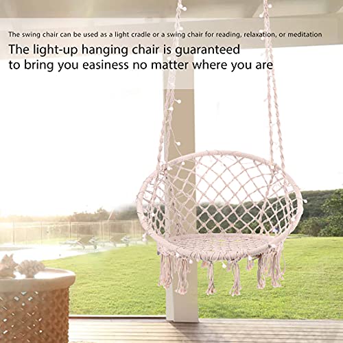 Vivohome Hanging Hammock Chair With 39 Feet Long Led Lights For Indoor Outdoor, 330 Lbs Capacity, Note: Stand Not Included #TOP5