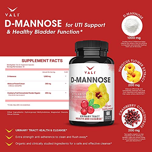 Vali D-Mannose & Vali Renew Pms Bundle - Urinary Tract Health And Cleanse With D-Mannose, Cranberry & Hibiscus And Pms Relief Supplement For Women’s Menstrual Cycle Vitamins & Herbal Support #TOP1