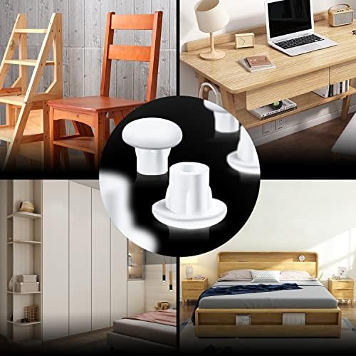 ANOTHEEE 600PCS Drill Hole Cover Caps Plastic Hole Plugs 5mm Push-in Type Hole Drilling Cover Plugs Blanking End Caps for Furniture Kitchen Cabinet Wardrobe Cupboard Cabinet Bookcase Shelves