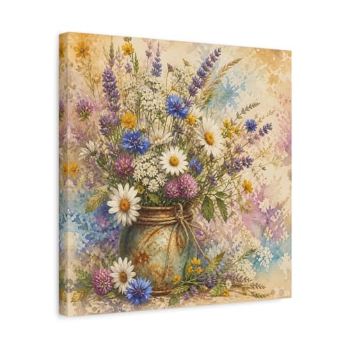 Toile fleurs sauvages colorées pour inviter la joie printanière chez vous