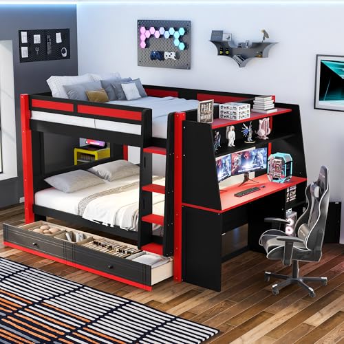 Bellemave Full Over Full Gaming Bunk Bed