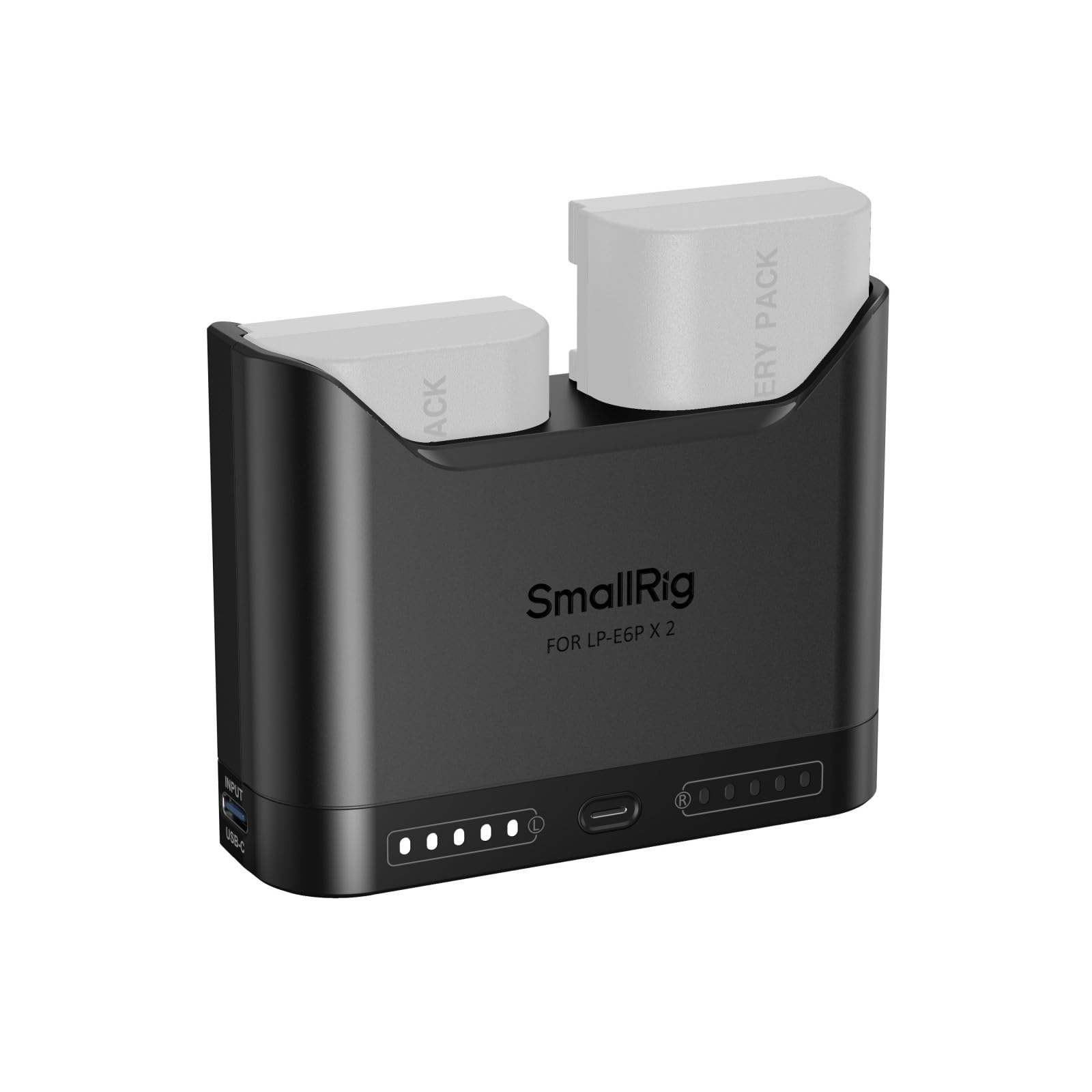 SMALLRIG LP-E6P LP-E6NH LP-E6N LP-E6 Chargeur de Batterie pour Canon, Chargeur Double avec Port USB-C 22,5 W, Autonomie de 2 h, pour Canon EOS R5 Mark II, R6 Mark II, R5, R6, R7, 5D Mark II - 5490