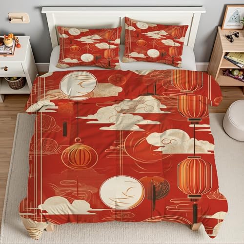 Parure de lit lanterne 90x190 en microfibre premium avec fermeture éclair invisible - 3