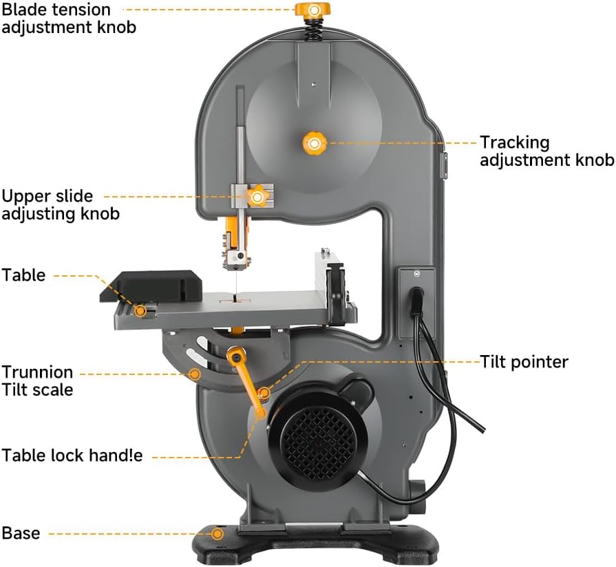 HOTECHE 7.5 INCH Band Saw 3-Amp Tilted Cutter for Wood & Metal