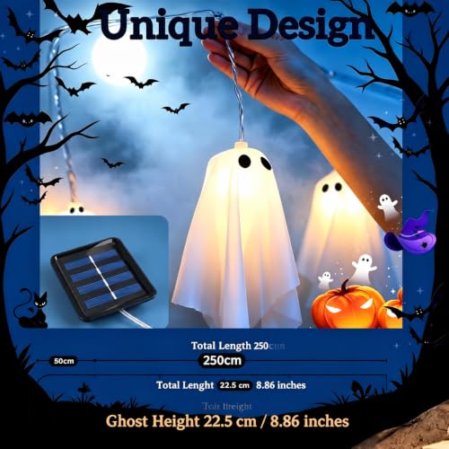 Solar Halloween Decorations Outdoor, Ghost Halloween Decor Lights - image 2