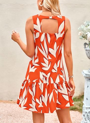Image of PRETTYGARDEN Women's 2025 Summer Boho Floral Mini Dress Sleeveless Backless Short Wedding Guest Beach Vacation Sundresses