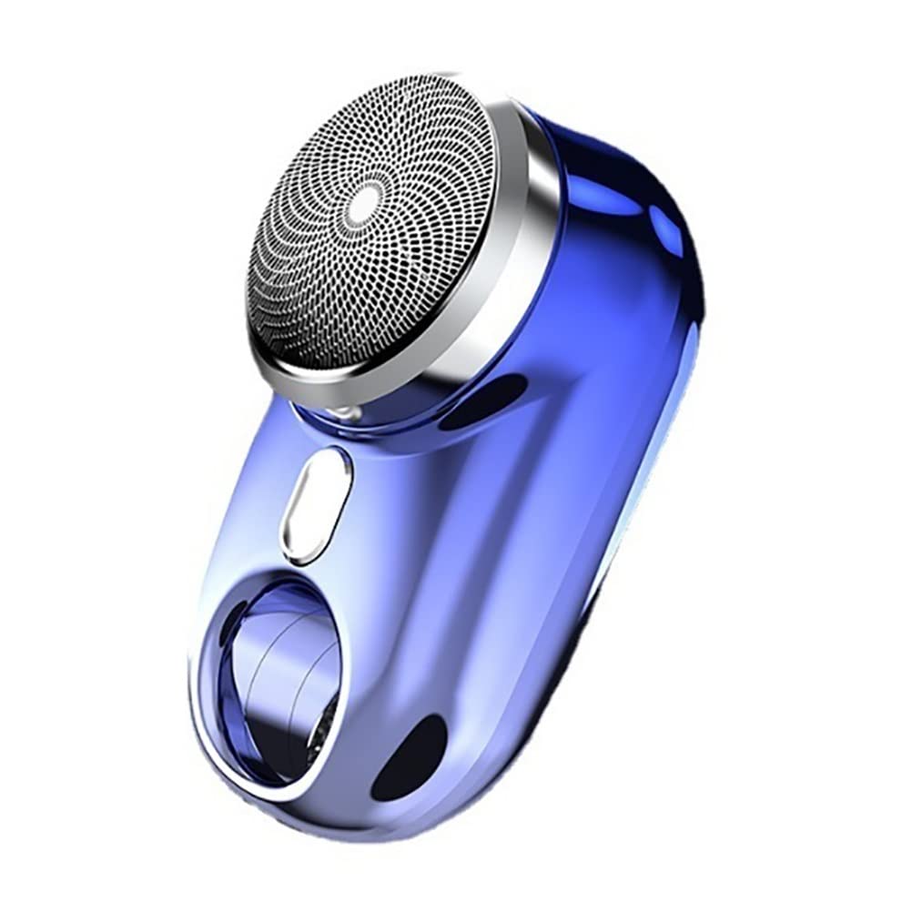 Rasoi per uomini calvi, mini rasoio elettrico portatile per uomo bagnato asciutto con un solo pulsante mini rasoio da viaggio ricaricabile (colore: blu sfumato)