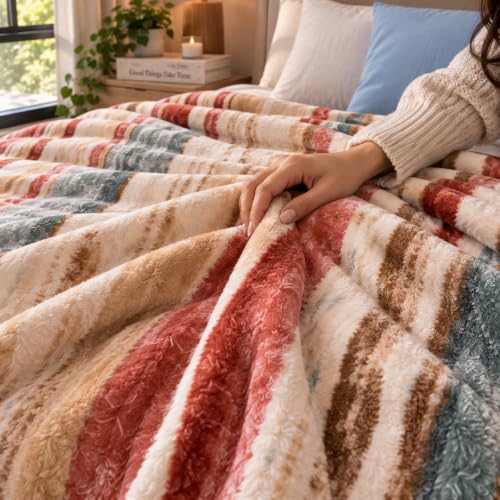 Image of ABRAZO Dreamy Wrap Mink Blanket for Double Bed | 570 GSM 3 Kg Single Ply | Ultra Soft Warm Blanket for Winter & AC Room | Quilt /Comforter /Dohar | 220 x 240 Cm
