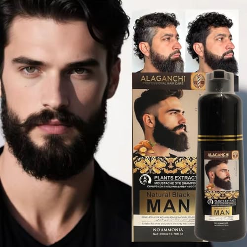 Shampoo tintura para bigote y barba 200 ml negro natural miniatura 4