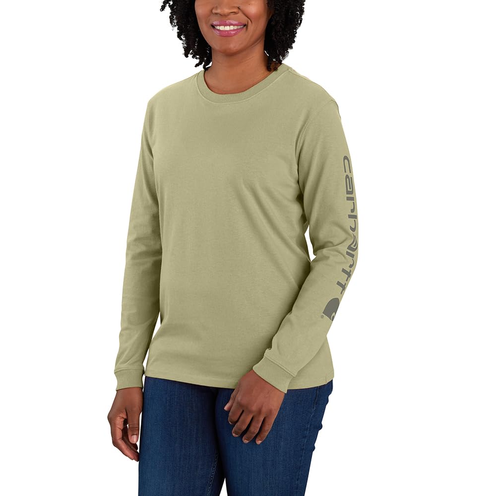 Carhartt Dearborn Loose LS Logo T-Shirt Dearborn - Camiseta Holgada con Logotipo de LS Mujer (Pack de 1)
