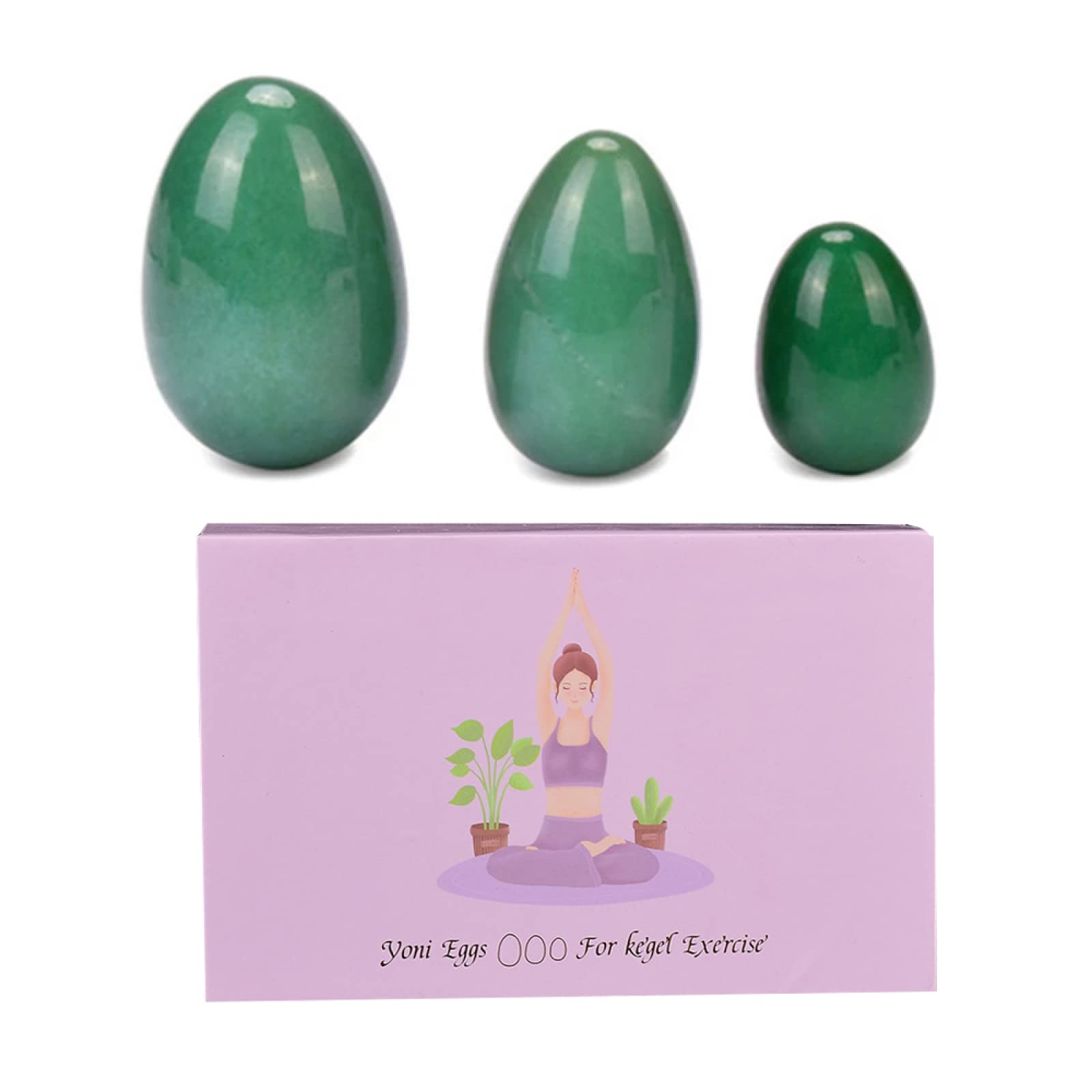 Dropshipping Yoni Huevo Bolas vaginales Aventurina Jade Ejercicios de huevo Estiramiento muscular vaginal Varita de masaje Kegel Piedra ejercitadora, huevo sin taladro con caja