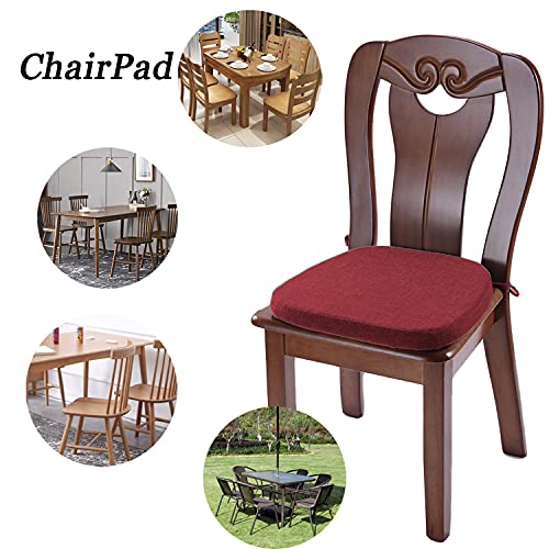 Kgplome Chair Cushion With Ties For Dining Chairs - Memory Foam Non Slip Kitchen Chair Pad And Dining Seat Cushion With Machine Washable Cover [16.5 X 16.2 Inches] (Red, 1) #TOP1