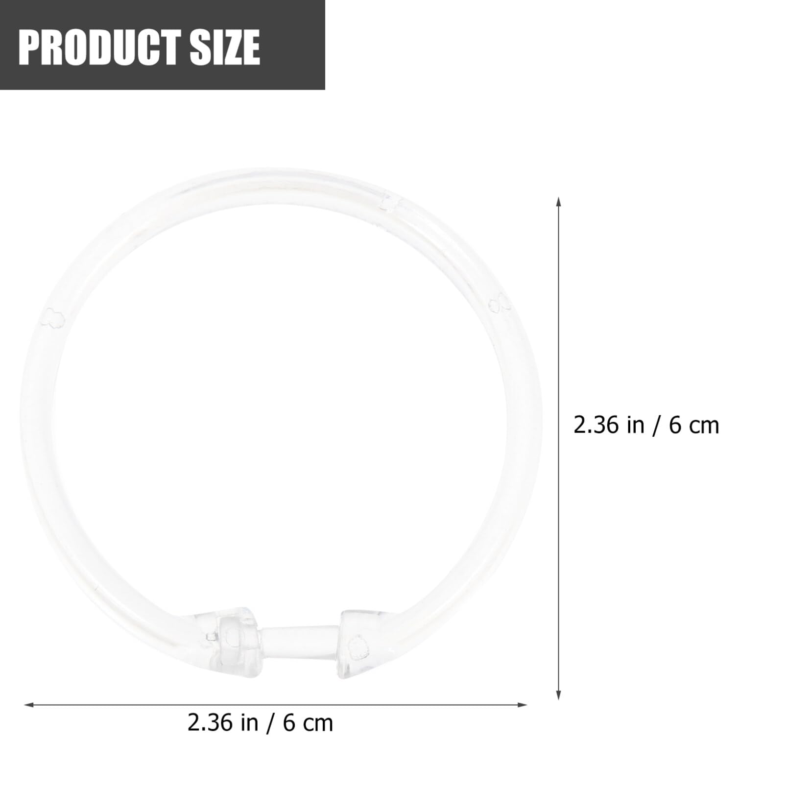 24 ganchos transparentes para cortina de ducha, anillos de hebilla circulares decorativos para barras de cortina de esquina y rieles, accesorios de ducha resistentes al óxido y fáciles de instalar