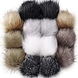 Pompón de piel sintética: hecho de material de piel sintética, fibra sintética; esponjoso y suave, sin olor, no se decolora, adecuado para proyectos de tejer