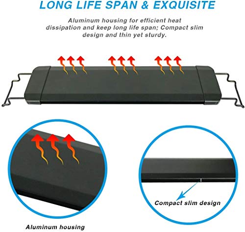 MingDak LED Aquarium Fish Tank Light Fixture,Full Spectrum Lighting for Freshwater Planted Aquariums,Slim & Thin… - Image 7