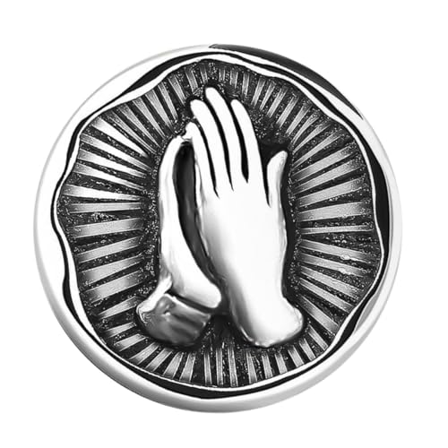 MAGICLULU Broche de Aleación Plata Assumpio Insignia de Oración Virgen María, Resistente al Desgaste, Diseño Vintage para Ropa y Collar