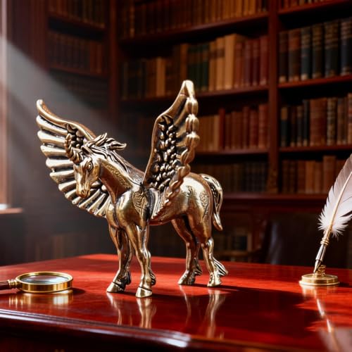 Estatua de Pegaso de Metal Vintage 2.36x2.13 Pulg miniatura 4