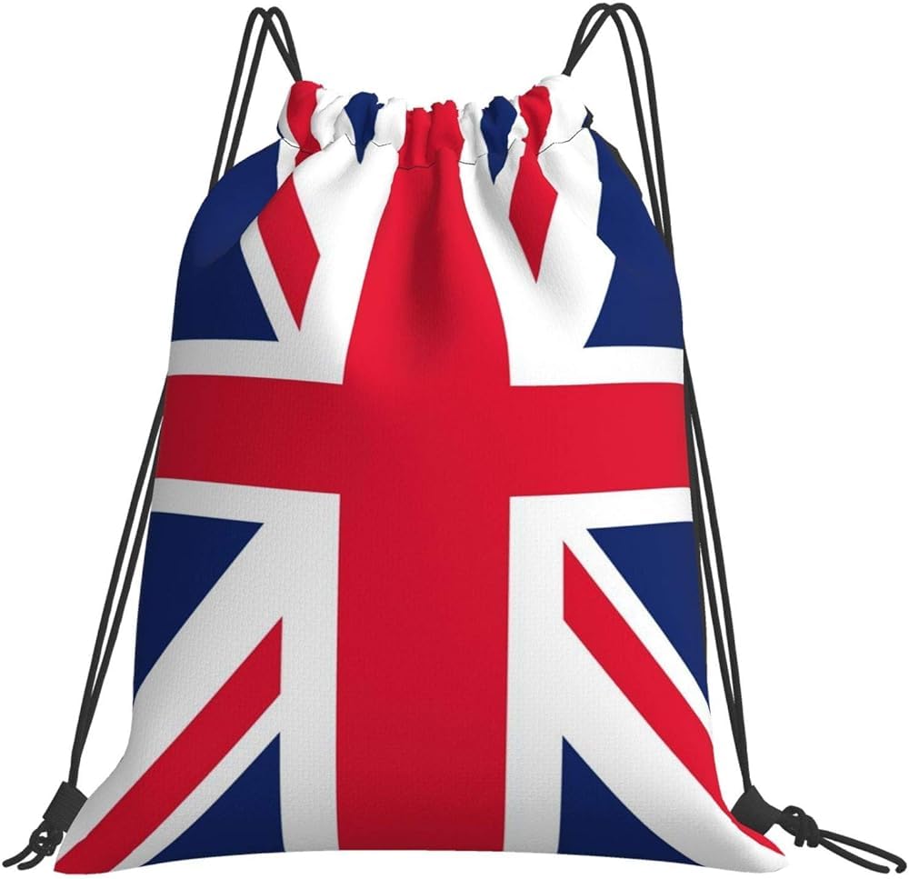 BEEOFICEPENG Drawstring Backpack, Union Jack Unisex String Bag Sport Gym Bag Casual Daypack Drawstring Sackpack