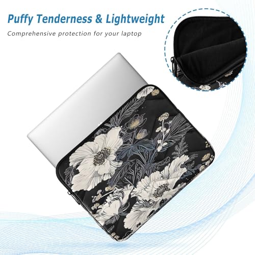 Funda para laptop 13-14 pulg impermeable flores blancas miniatura 5
