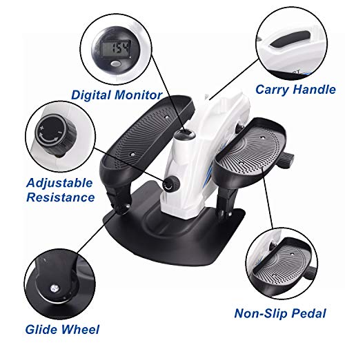 PROHIKER Under Desk Elliptical Bike,Trainer Machine,Mini Elliptical Machine with Non-Slip Pedal, Display Monitor and Adjustable Resistance,Mini Desk Cycle Resistance Exercise Quiet