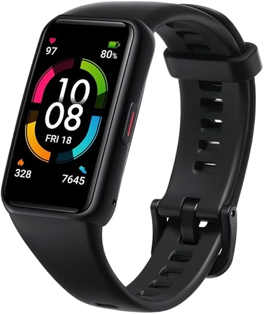 HONOR Band 6 Smart Watch, 1.47 Large AMOLED Screen Display, 14 Days Battery, Fitness Tracker with Blood Oxygen & Heart Rate Monitor, Step Counter, Official UK Stock + Warranty- Black