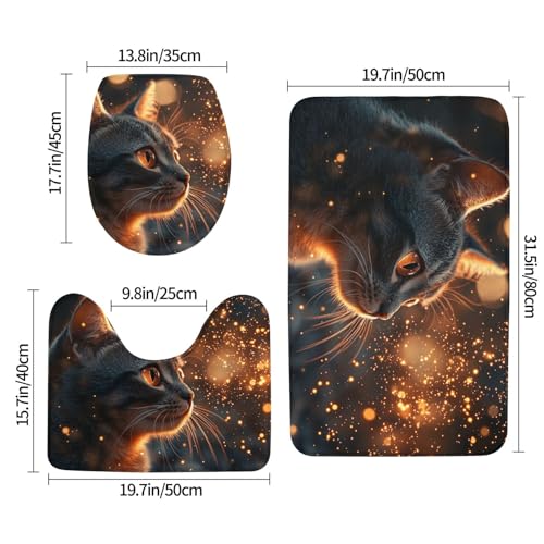 Alfombrilla de baño de gato Mars Star de microfibra suave lavable 3