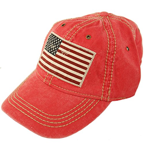 Epoch Unisex Washed Cotton Vintage Usa Flag Low Profile Summer Baseball Cap Hat Red #TOP10