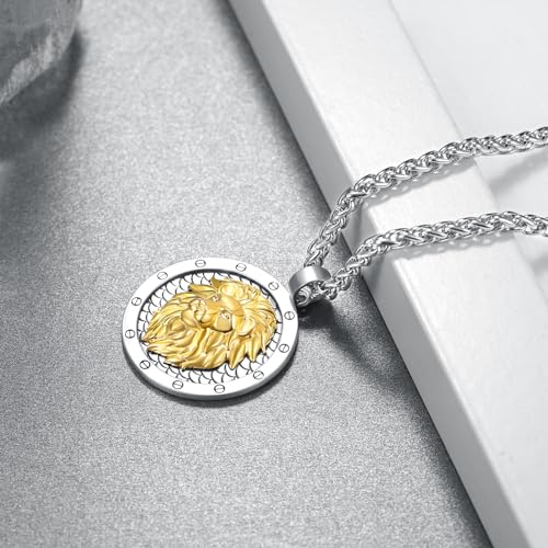 Yin Yang Dragon Necklace/Lion Necklace 925 Sterling Silver Mens Necklace Birthday Jewelry Gifts for Men Women3