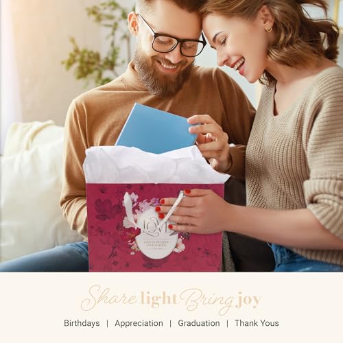 Image of Christian Art Gifts Large Red Gift Bag with Tissue Paper, Love