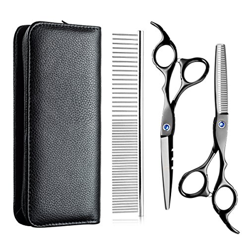 Hair Scissors Cutting Kit, Straight Scissors, Thinning Scissors, Comb and Carry Pouch Perfect For Cutting or Styling Give a Clean Cut for Barbers and Hair Stylists / 100% Stainless Steel Hair Scissors Cutting Kit, Straight Scissors, Thinning Scissors, Comb and Carry Pouch Perfect For Cutting or Styling Give a Clean Cut for Barbers and Hair Stylists / 100% Stainless Steel