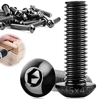 TXXATX 30 Stück Linsenkopfschrauben M5x45mm Flachkopfschrauben M5 304 Edelstahl mit Innensechskant Vollgewinde Möbelschrauben Schwarz für DIY-Projekte Möbelreparatur Montage Wartung