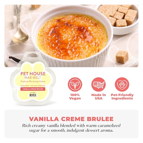 Image of Pet House Scented Wax Melts Long-Lasting, Pet-Friendly Plant Based, Wax Melts for Home, Vanilla Creme Brulee 3 OZ Each, 2 Pack